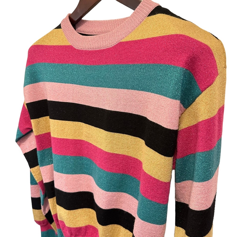 Nine West Shimmery Striped Sweater XS